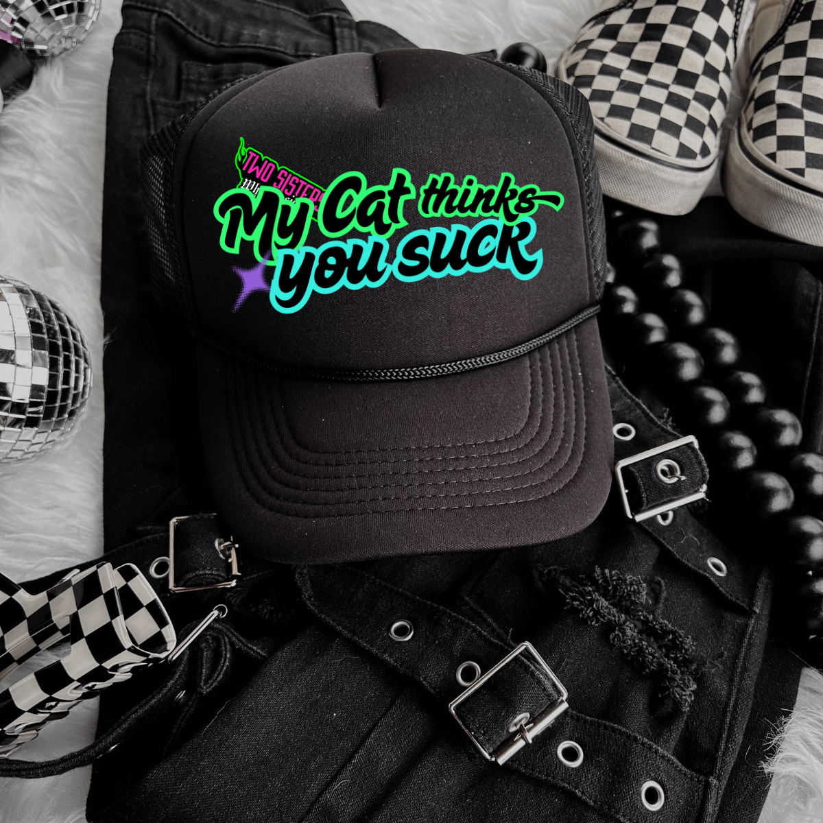 *EXCLUSIVE*MY CAT THINKS YOU SUCK TRUCKER HAT