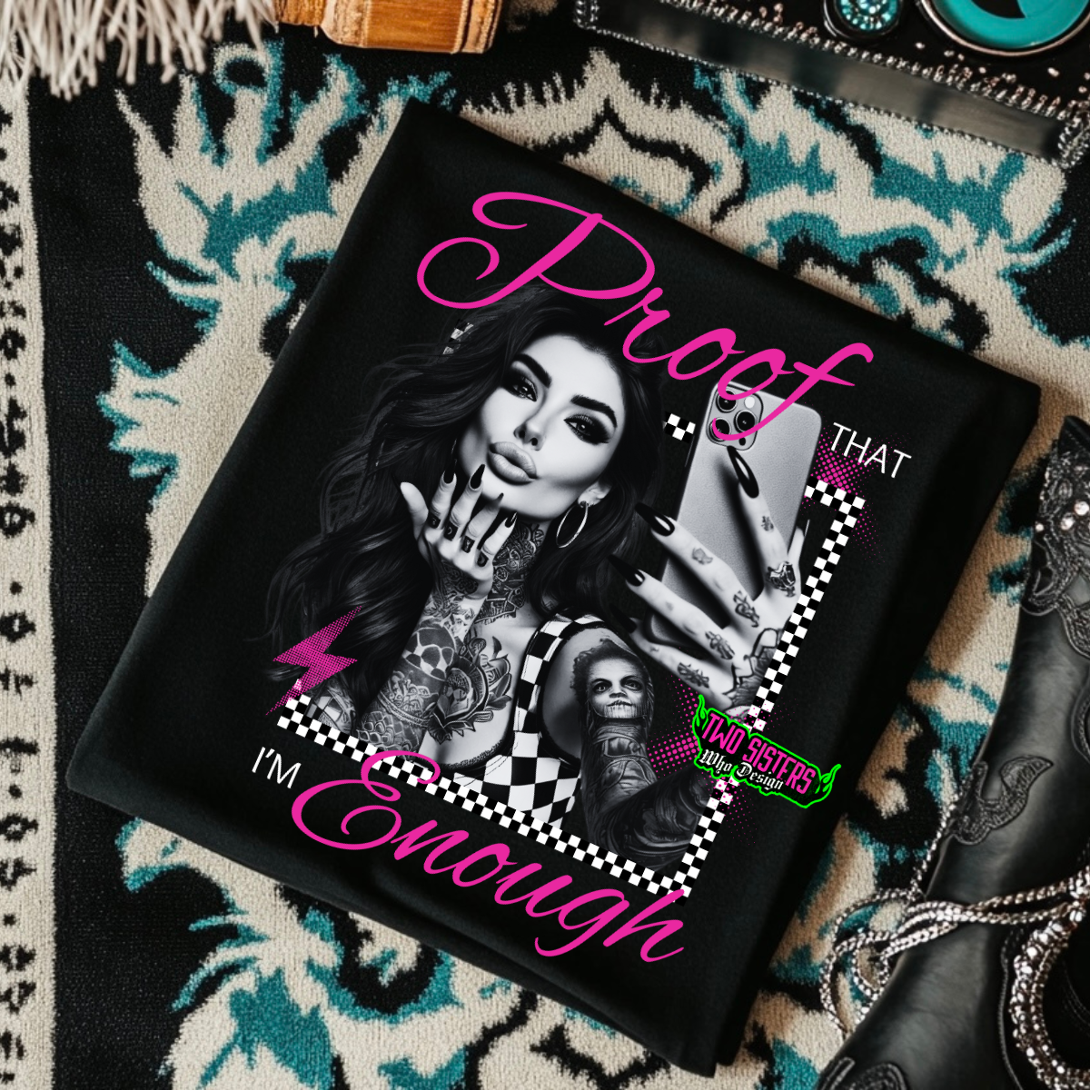 *LIMITED EDITION* Bundle of FIVE *CLEAN* Black & White with Pop of Color + FIVE Trucker Hats