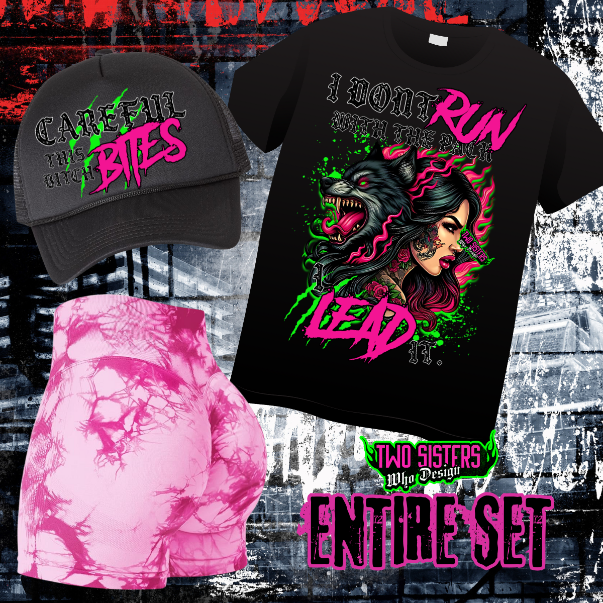 *EXCLUSIVE*I Don't Run With the Pack, I Lead It - Hot Pink Biker Short Bundle + Bonus Trucker Hat