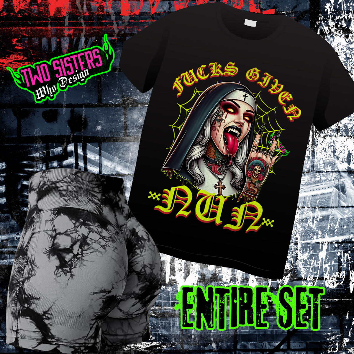 *EXCLUSIVE*F*cks Given Nun Dark Grey Biker Short Bundle + Bonus Trucker Hat (if applicable)