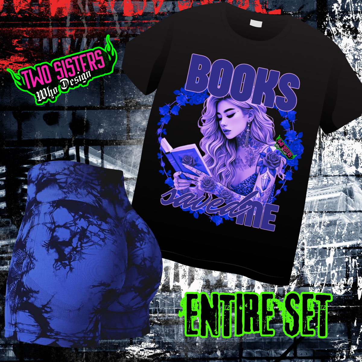 *EXCLUSIVE*Books Saved Me Bright Blue Biker Short Bundle + Bonus Trucker Hat (if applicable)