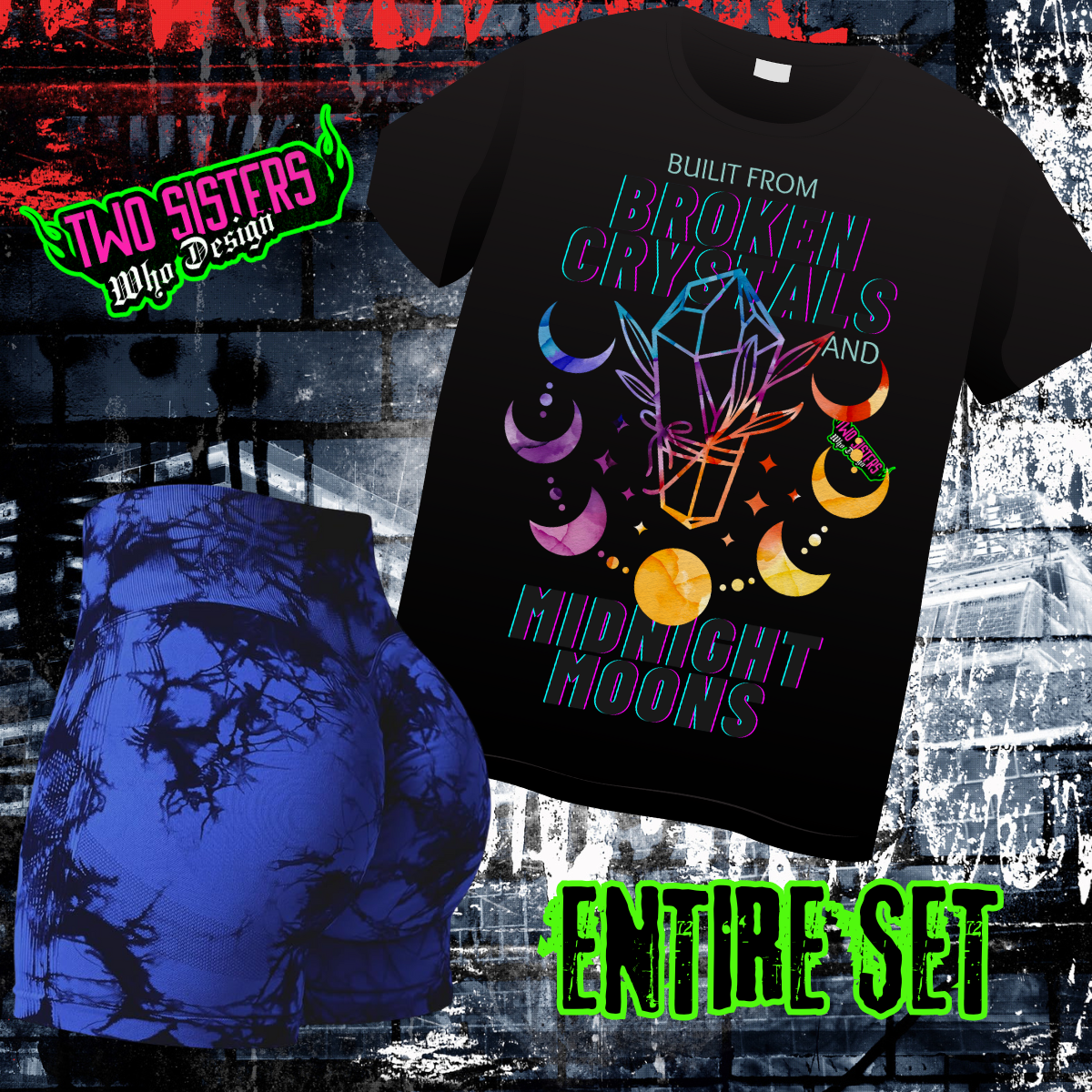 *EXCLUSIVE*Built From Broken Crayons & Midnight Moons Bright Blue Biker Short Bundle + Bonus Trucker Hat (if applicable)