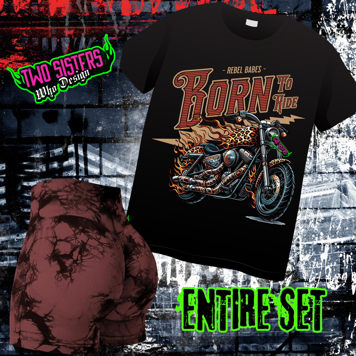 Rebel Babes Ready to Ride Dark Red Biker Short Bundle + Bonus Trucker Hat (if applicable)