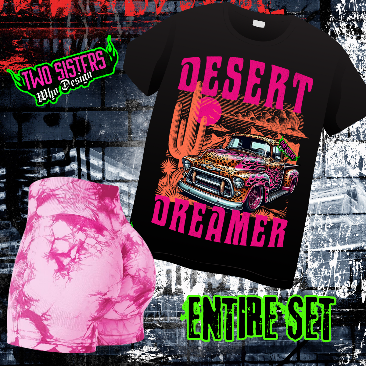 Desert Dreamer Pink Biker Short Bundle + Bonus Trucker Hat (if applicable)