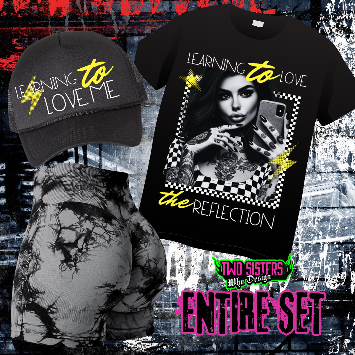 *EXCLUSIVE*Learning to Love Me Dark Gray Biker Short Bundle + Bonus Trucker Hat (if applicable)