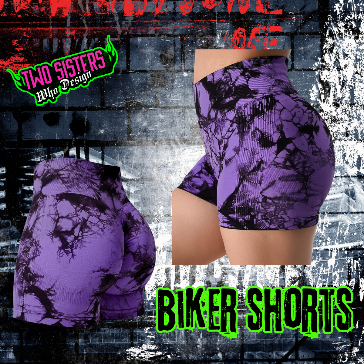 Purple Tie Dye Biker Shorts