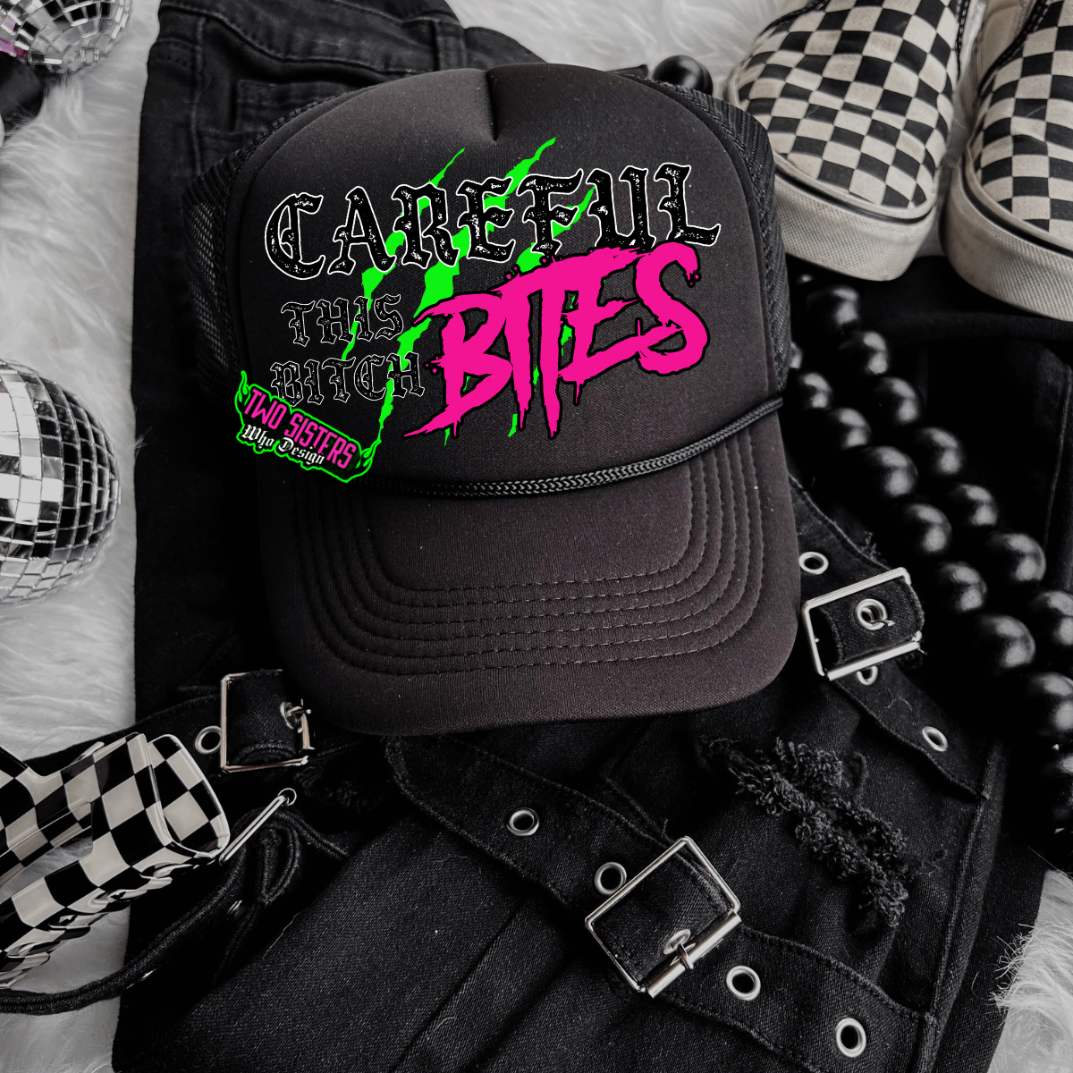 *EXCLUSIVE*Be Careful This Bitch Bites Back Trucker Hat
