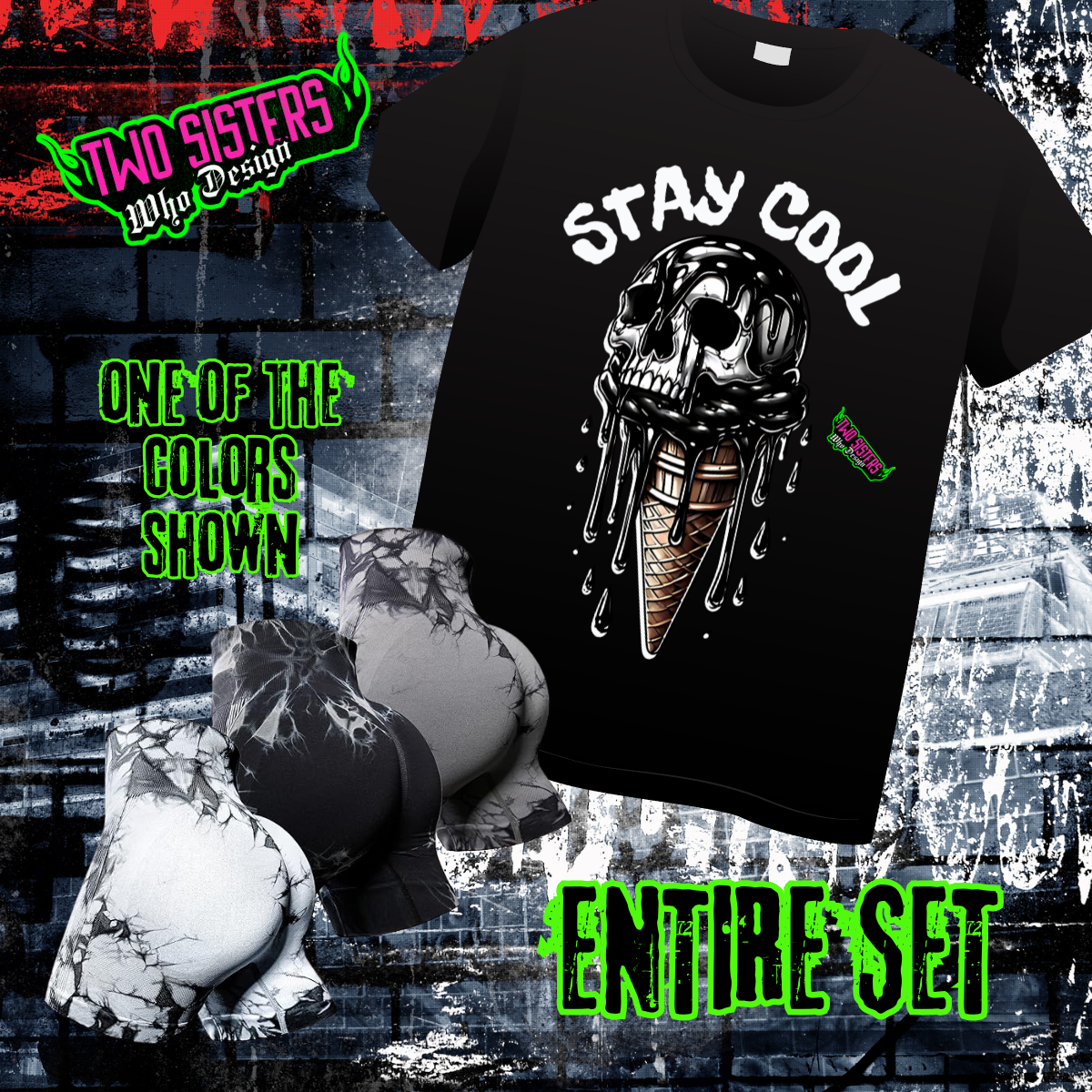 LIMITED EDITION: Stay Cool Graphic TShirt + Biker Short Bundle