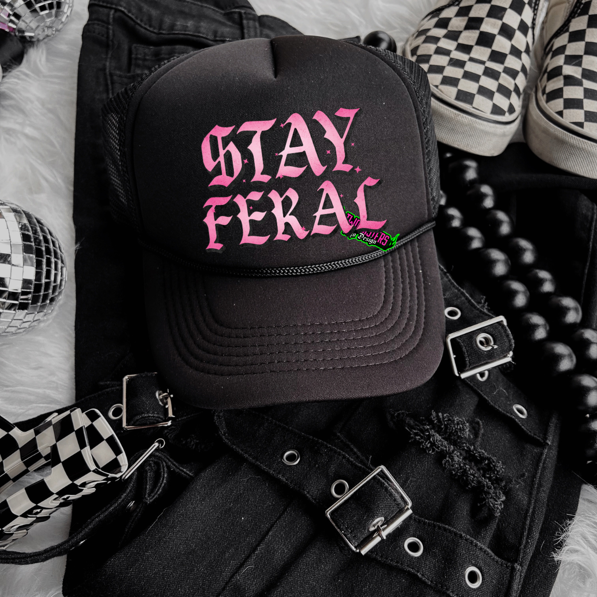 Feral - Pink Lettering - Trucker Hat