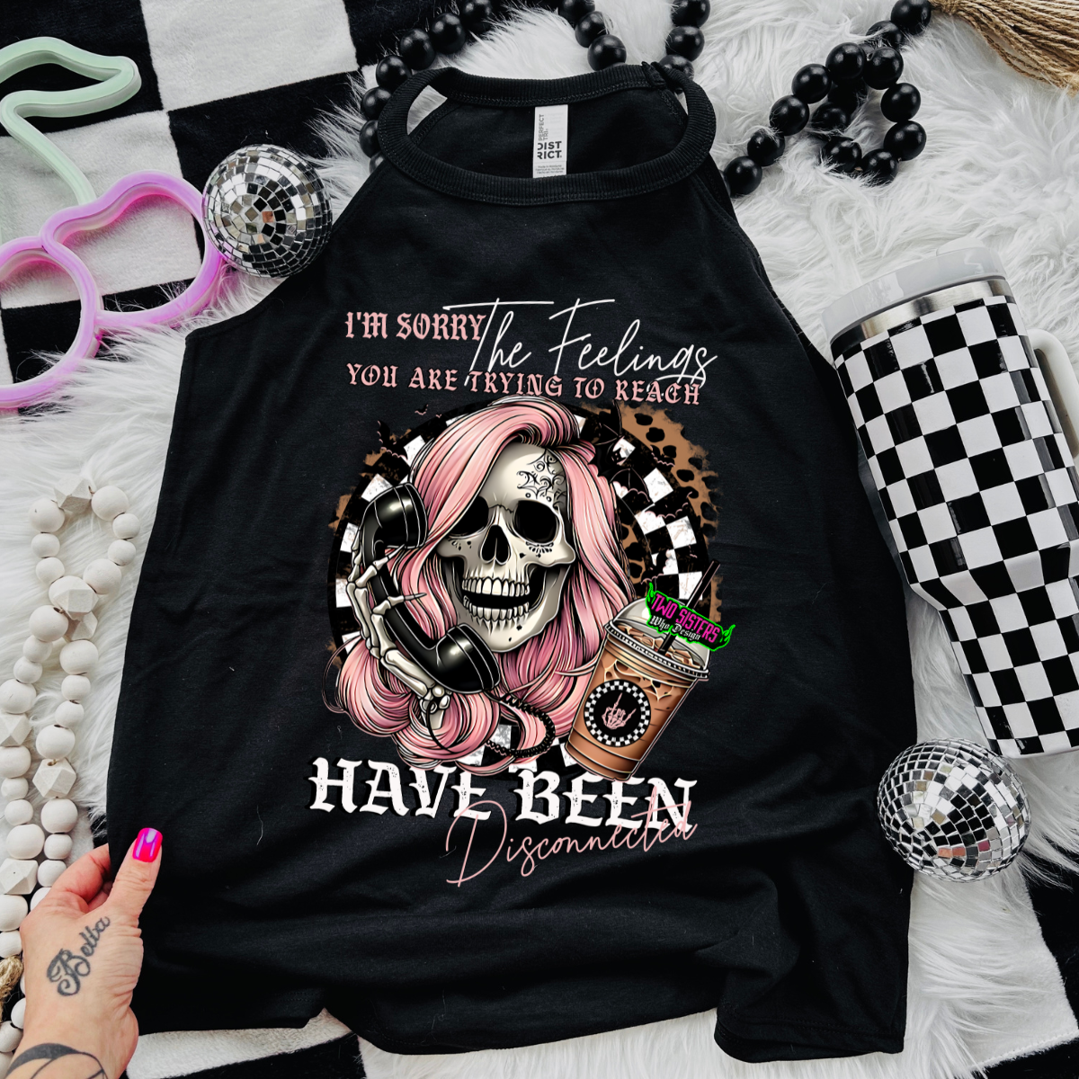 *EXCLUSIVE* I'm Sorry, The Feelings You Have Been Trying to Reach Have Been Disconnected - Black Mineral Wash TShirt, Black Rocker Tank, Sweatshirt, Hoodie, or Zip Up Hoodie