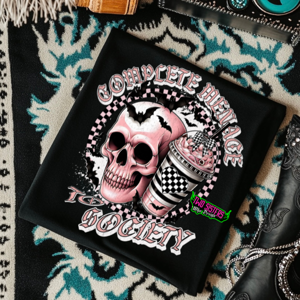 *EXCLUSIVE*Complete Menace To Society- Black Mineral Wash TShirt, Black Rocker Tank, Sweatshirt, Hoodie, or Zip Up Hoodie