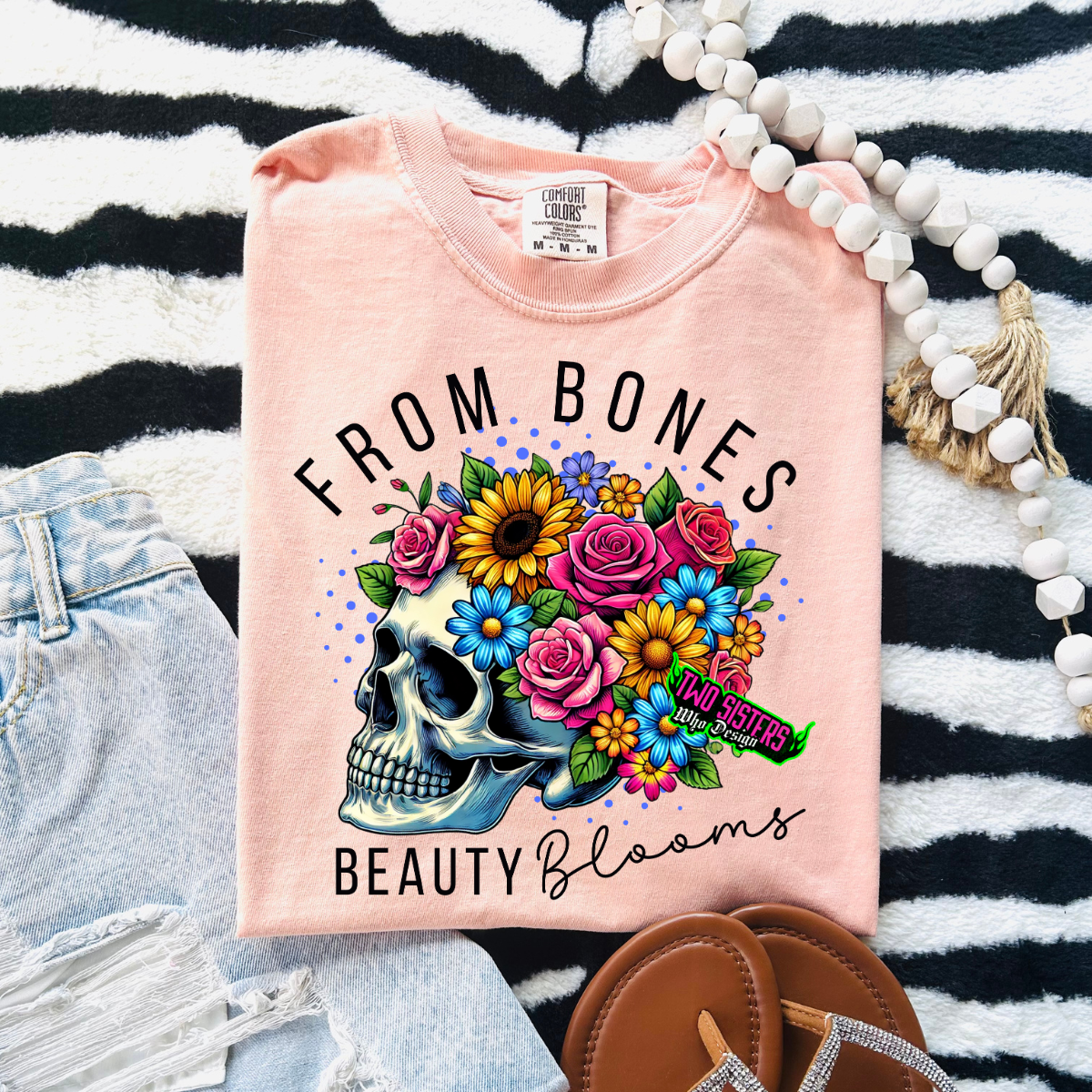 *EXCLUSIVE*From Bones, Beauty Blossoms- CC Peach TShirt