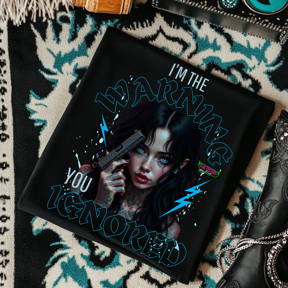 *EXCLUSIVE*I'm The Warning You Ignored - Black Mineral Wash TShirt, Black Rocker Tank, Sweatshirt, Hoodie, or Zip Up Hoodie