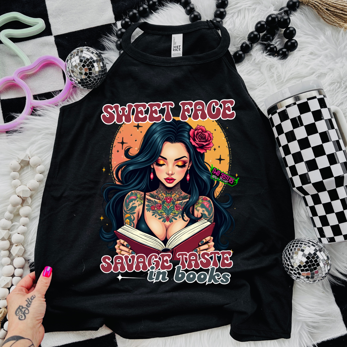 *EXCLUSIVE*Sweet Savage Taste (In Books) - Black Mineral Wash TShirt, Black Rocker Tank, Sweatshirt, Hoodie, or Zip Up Hoodie