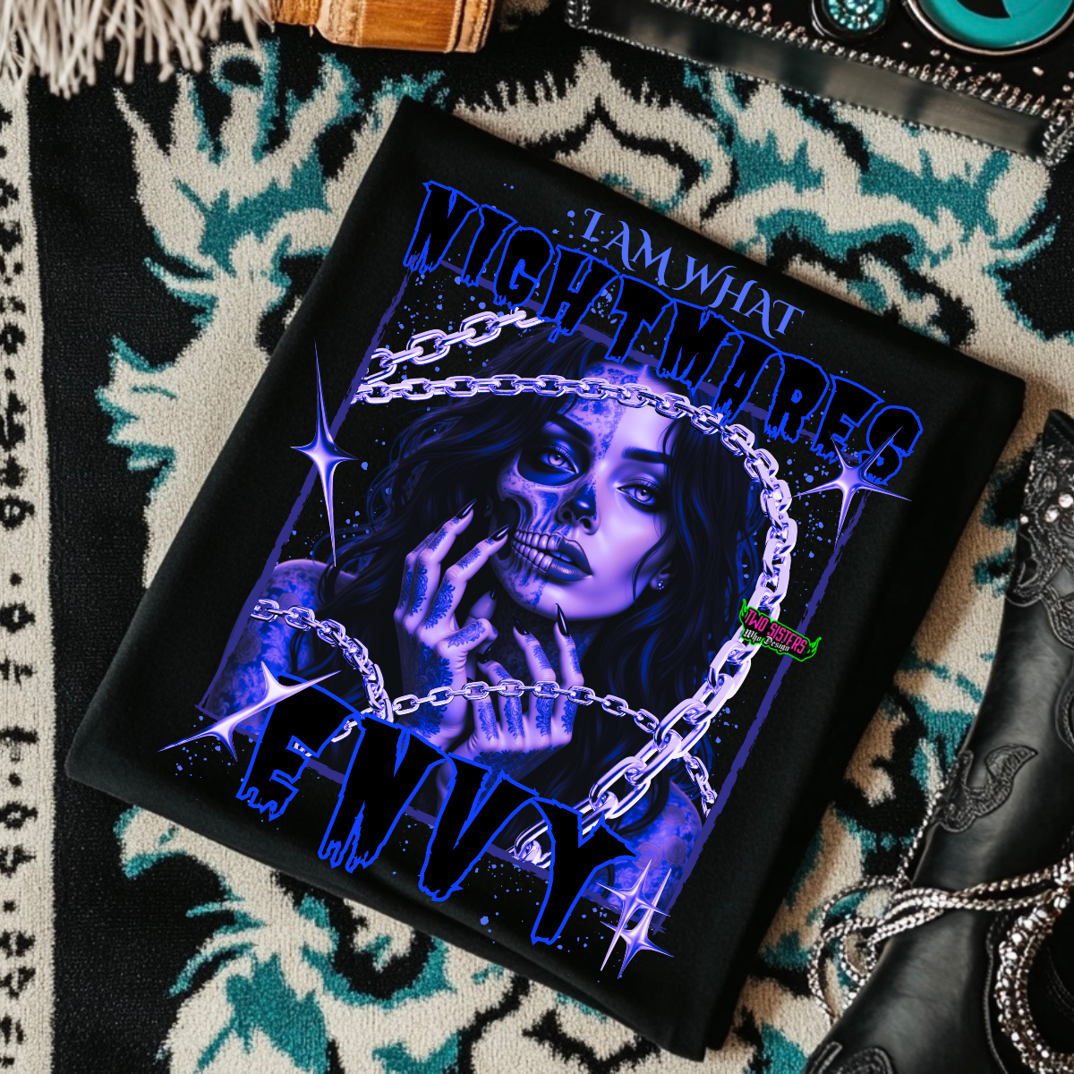 LIMITED EDITION: I Am What Nightmares Envy Racerback Tank Top + Biker Shorts + Trucker Hat Bundle