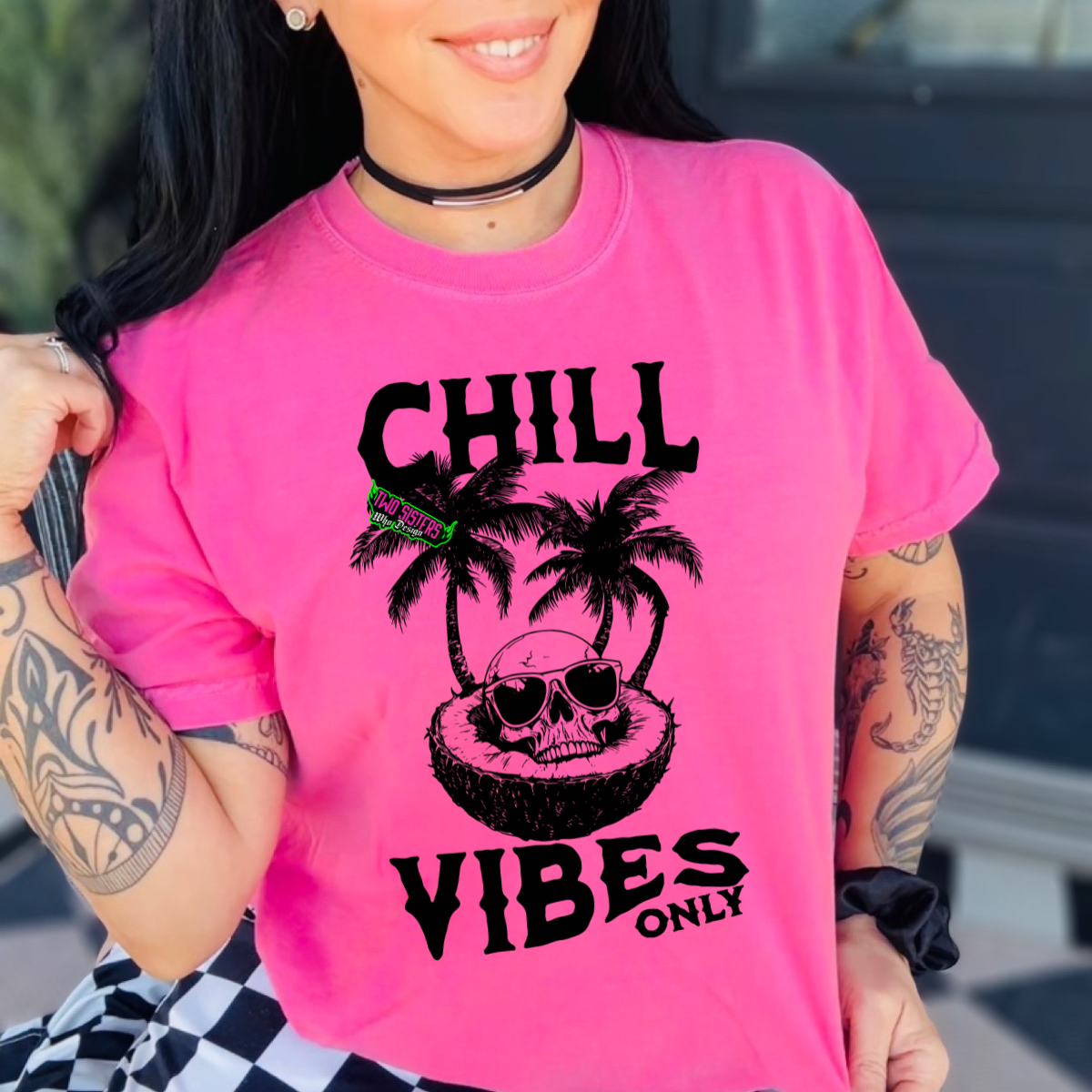 Chill Vibes Summer Vibes- Neon Comfort Colors Tee