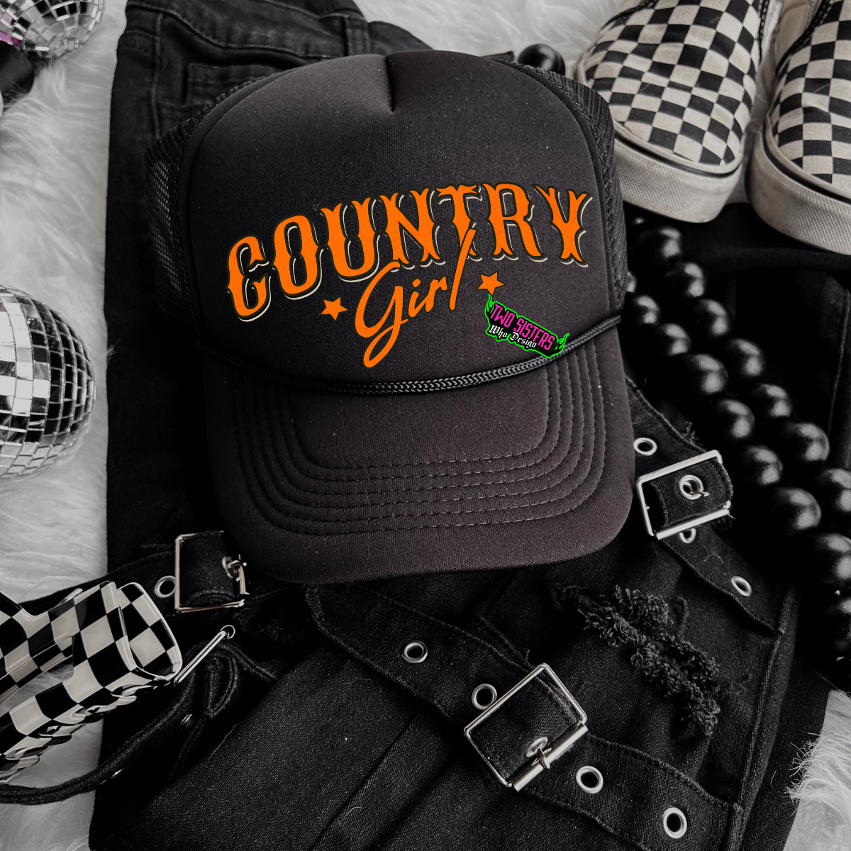 *EXCLUSIVE*Country Girls Can Survive Vintage Olive TShirt + Trucker Hat