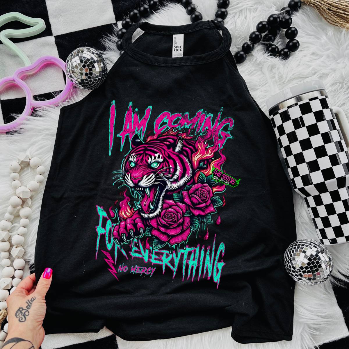 I am Coming for Everything: No Mercy (NEW)- Black Mineral Wash TShirt, Black Rocker Tank, Sweatshirt, Hoodie, or Zip Up Hoodie