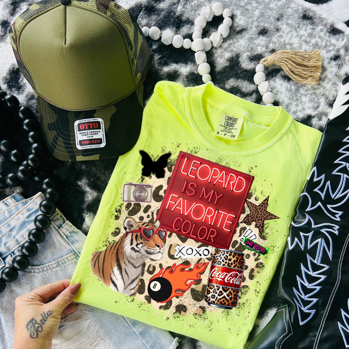 Leopard is My Favorite Color Collage Neon Yellow or Black