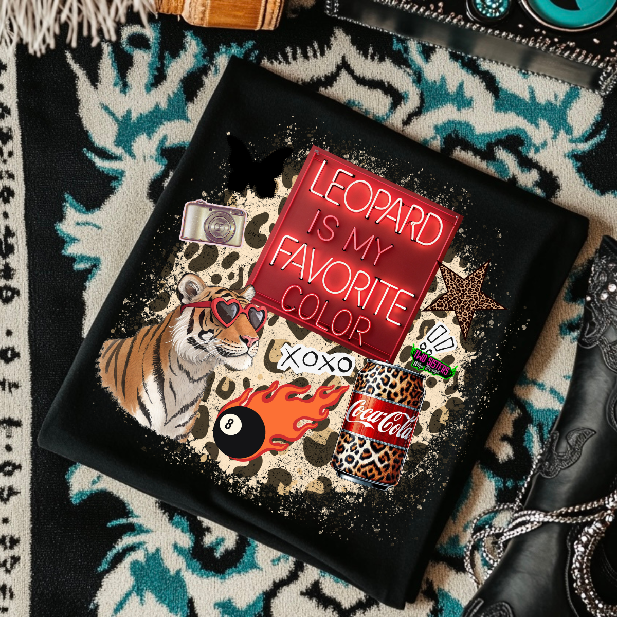 Leopard is My Favorite Color Collage Neon Yellow or Black