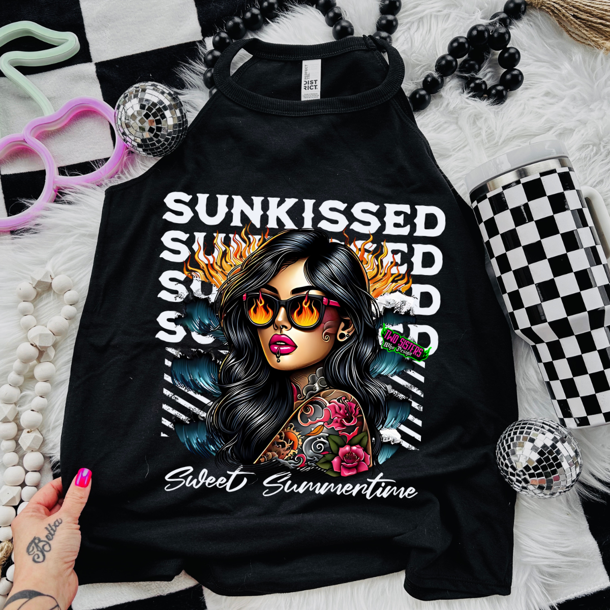 EXCLUSIVE*Sunkissed- Black Mineral Wash TShirt, Black Rocker Tank, Sweatshirt, Hoodie, or Zip Up Hoodie