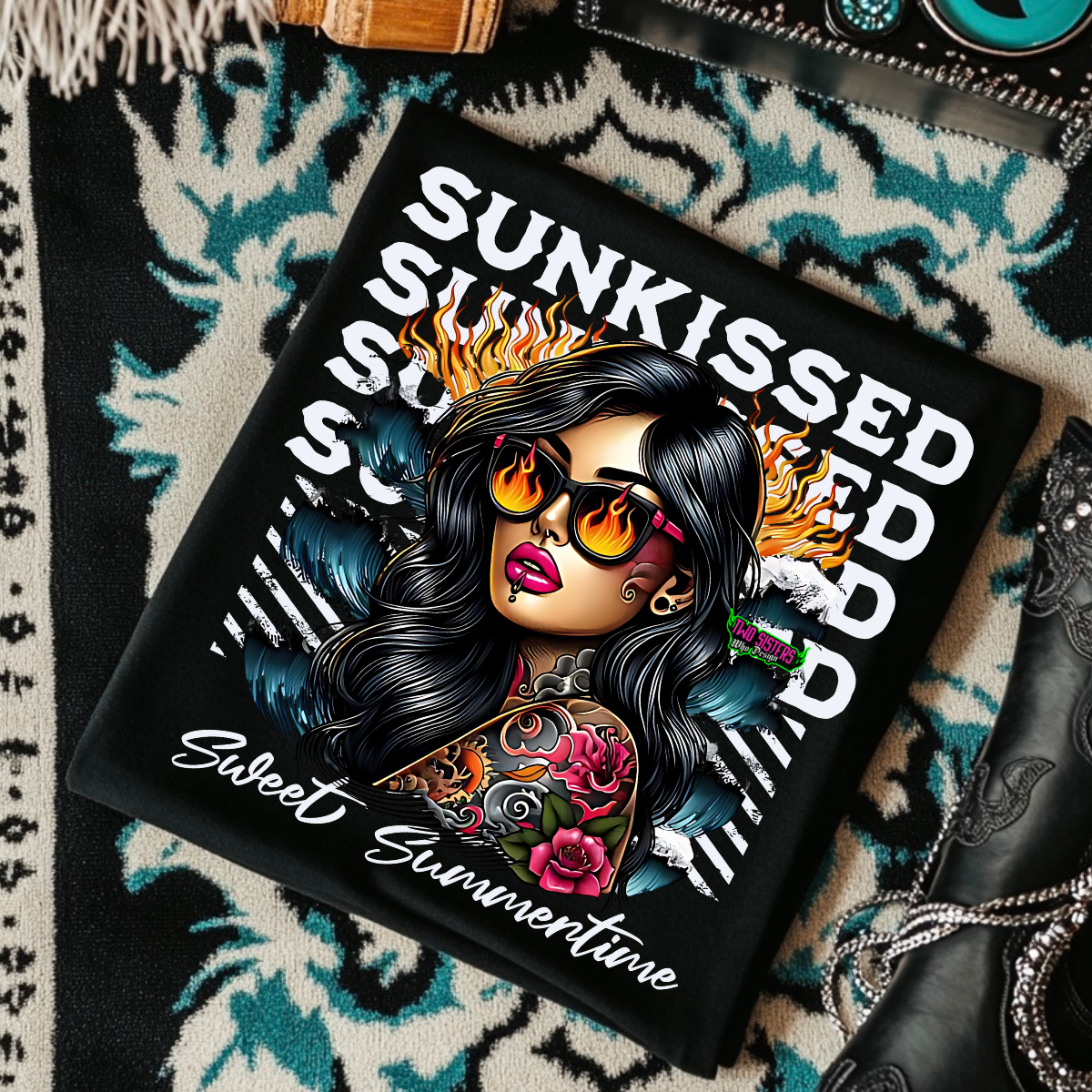 EXCLUSIVE*Sunkissed- Black Mineral Wash TShirt, Black Rocker Tank, Sweatshirt, Hoodie, or Zip Up Hoodie