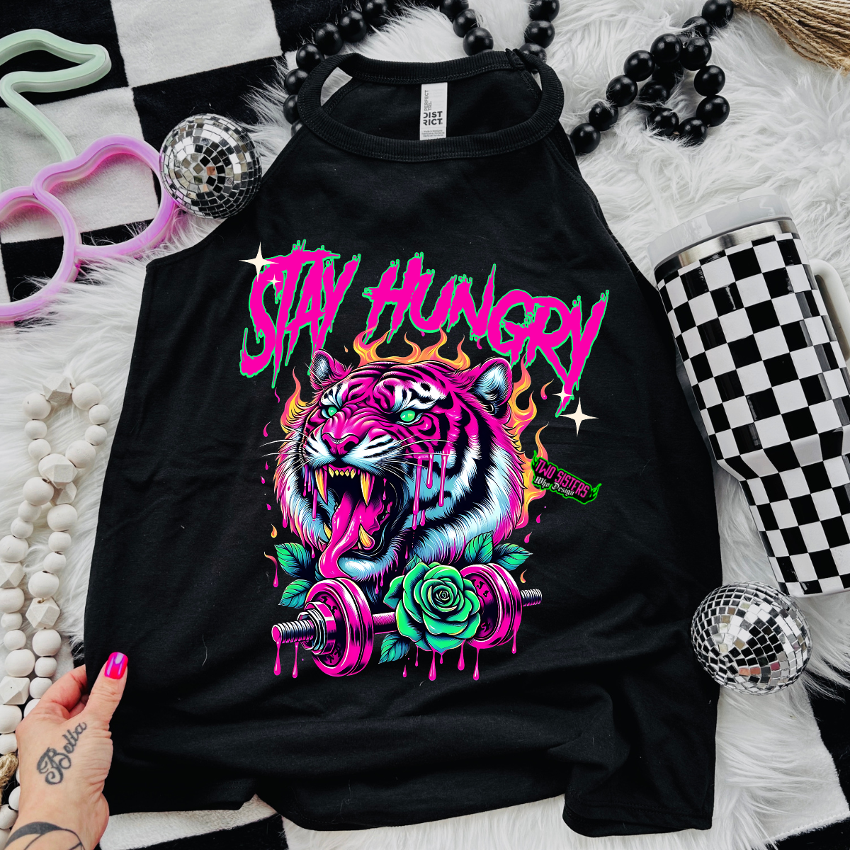Stay Hungry Workout Inspired- Black Mineral Wash TShirt, Black Rocker Tank, Sweatshirt, Hoodie, or Zip Up Hoodie