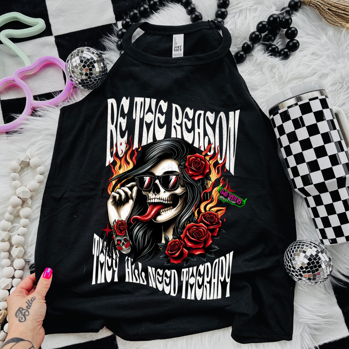 Be the Person They All Need Therapy - Black Mineral Wash TShirt, Black Rocker Tank, Sweatshirt, Hoodie, or Zip Up Hoodie