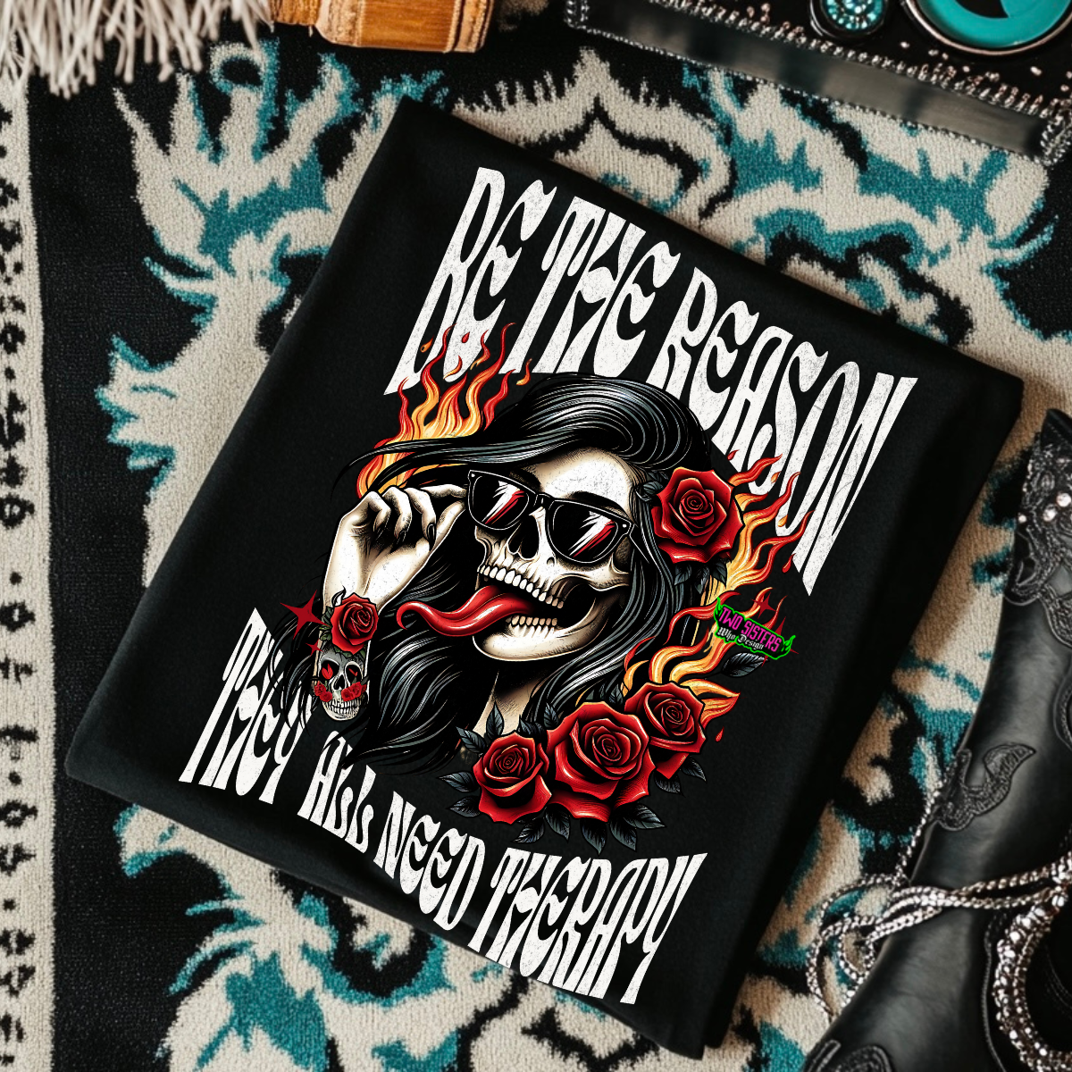 Be the Person They All Need Therapy - Black Mineral Wash TShirt, Black Rocker Tank, Sweatshirt, Hoodie, or Zip Up Hoodie