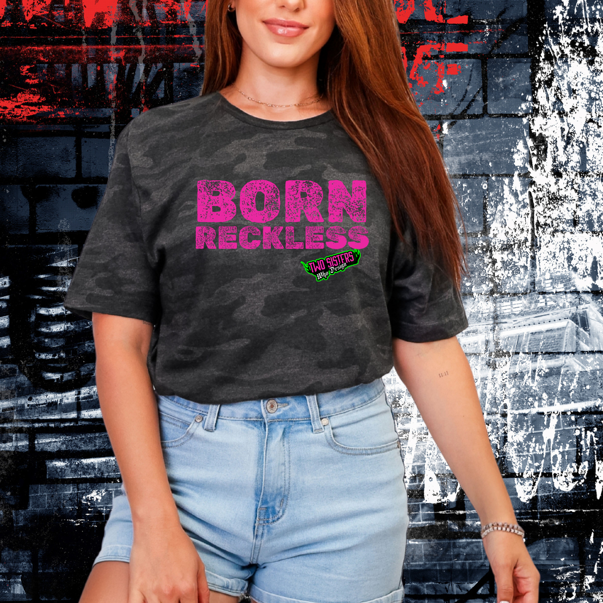 Born Reckless - Black Camo TShirt