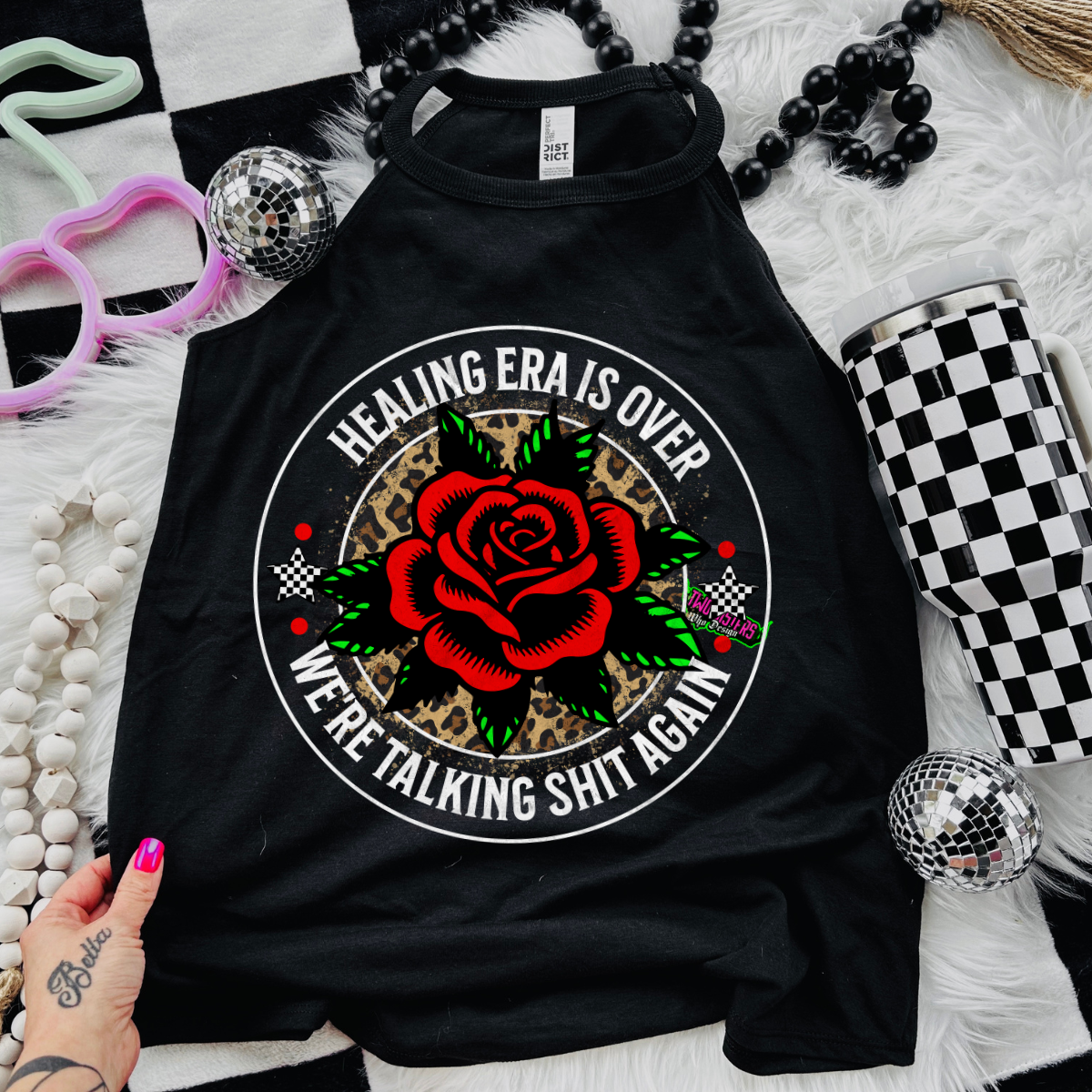 Healing Era is Over, We are Talking Shit Again- Black Mineral Wash TShirt, Black Rocker Tank, Sweatshirt, Hoodie, or Zip Up Hoodie