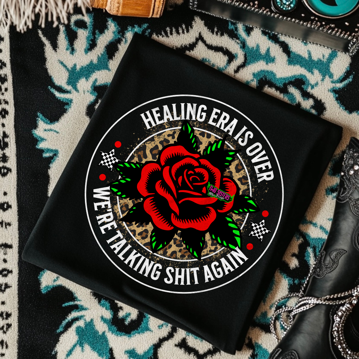 Healing Era is Over, We are Talking Shit Again- Black Mineral Wash TShirt, Black Rocker Tank, Sweatshirt, Hoodie, or Zip Up Hoodie