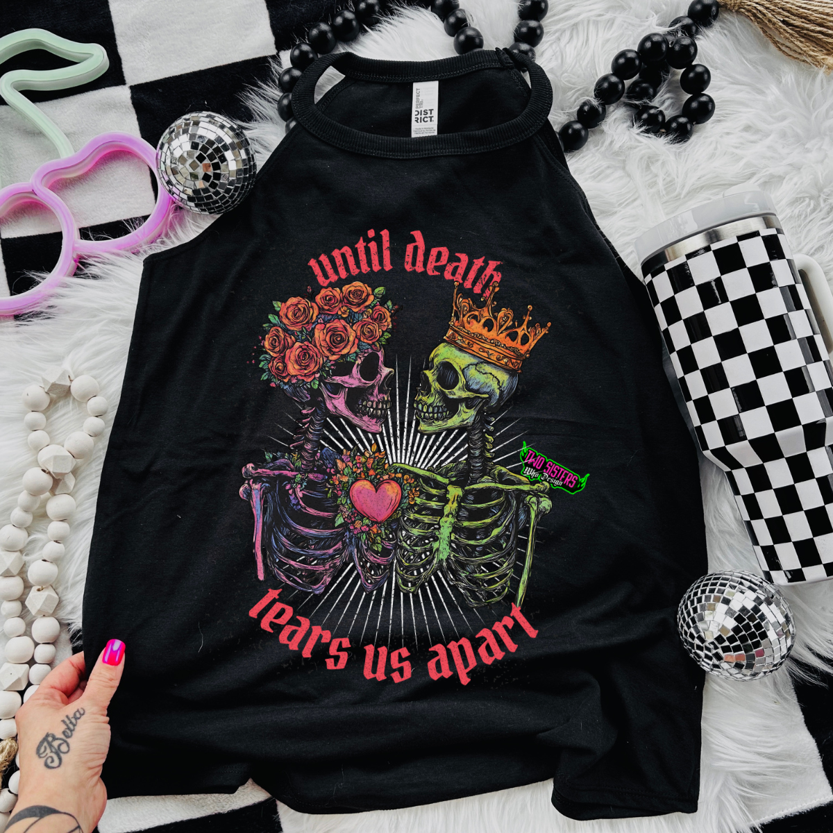 Until Death Tears Us Apart - Black Mineral Wash TShirt, Black Rocker Tank, Sweatshirt, Hoodie, or Zip Up Hoodie