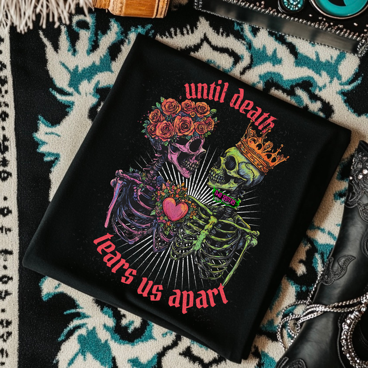 Until Death Tears Us Apart - Black Mineral Wash TShirt, Black Rocker Tank, Sweatshirt, Hoodie, or Zip Up Hoodie