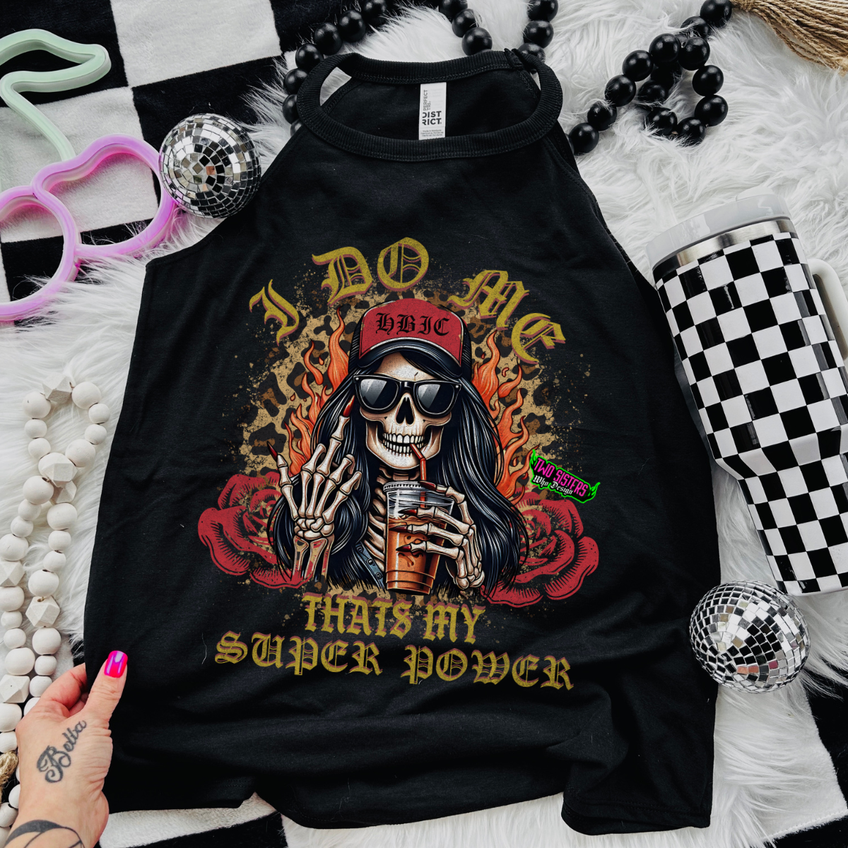 I Do Me, That's My Super Power - Black Mineral Wash TShirt, Black Rocker Tank, Sweatshirt, Hoodie, or Zip Up Hoodie