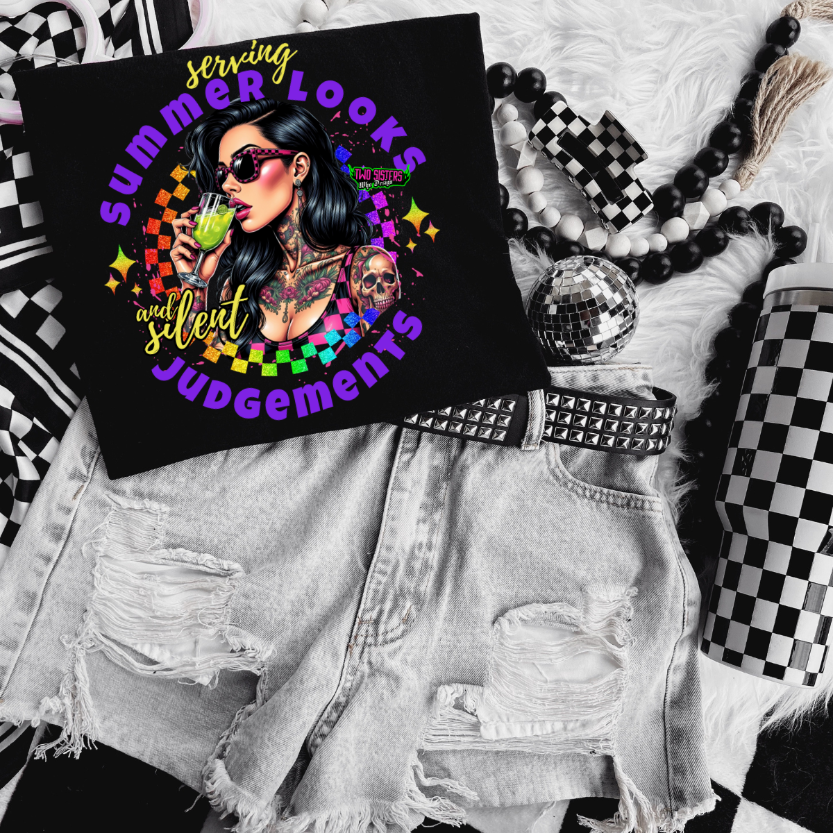 *EXCLUSIVE*Serving Silent Looks and Silent Judgements - Black Mineral Wash TShirt, Black Rocker Tank, Sweatshirt, Hoodie, or Zip Up Hoodie