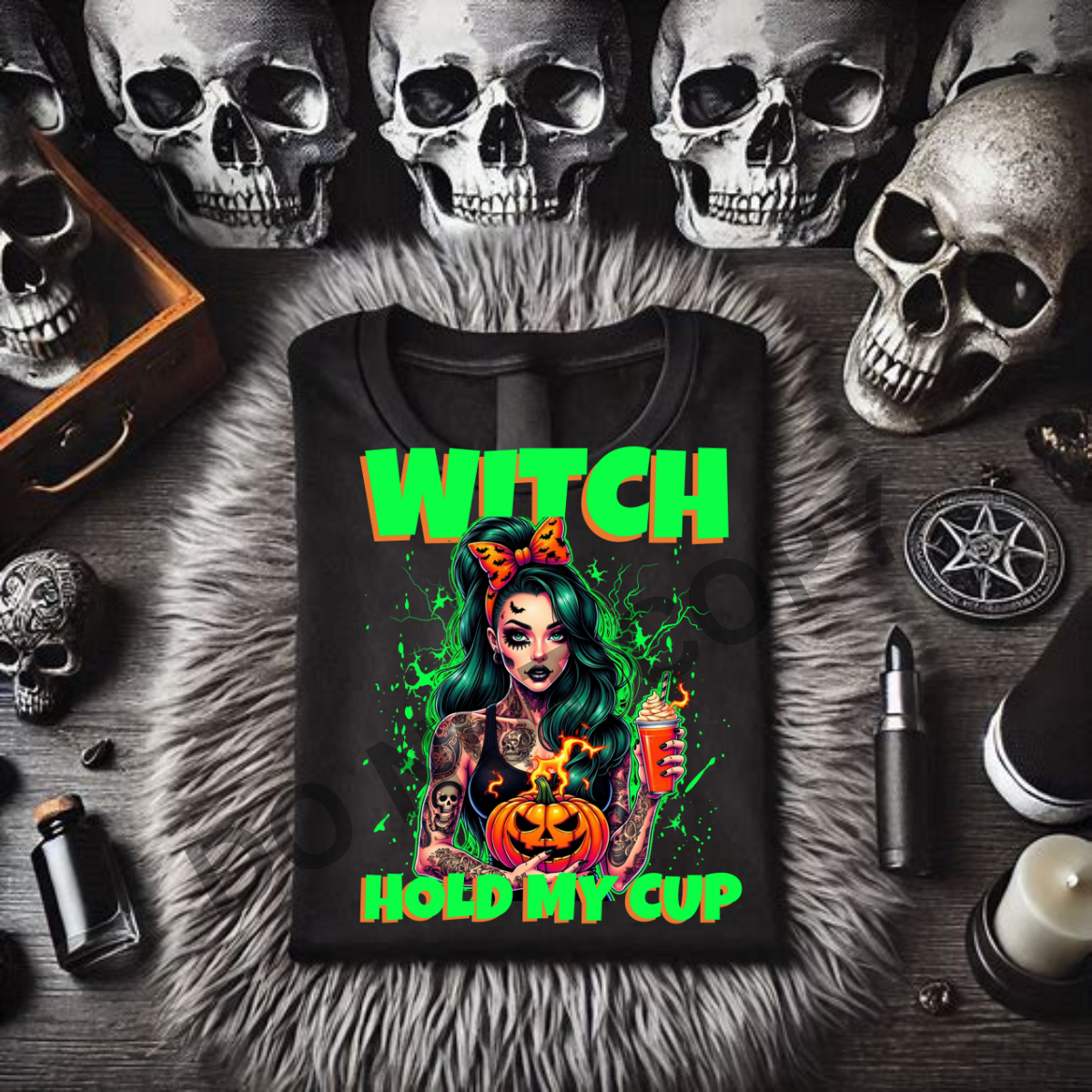 *EXCLUSIVE*WITCH HOLD MY CUP - Black Mineral Wash TShirt, Black Rocker Tank, Sweatshirt, Hoodie, or Zip Up Hoodie