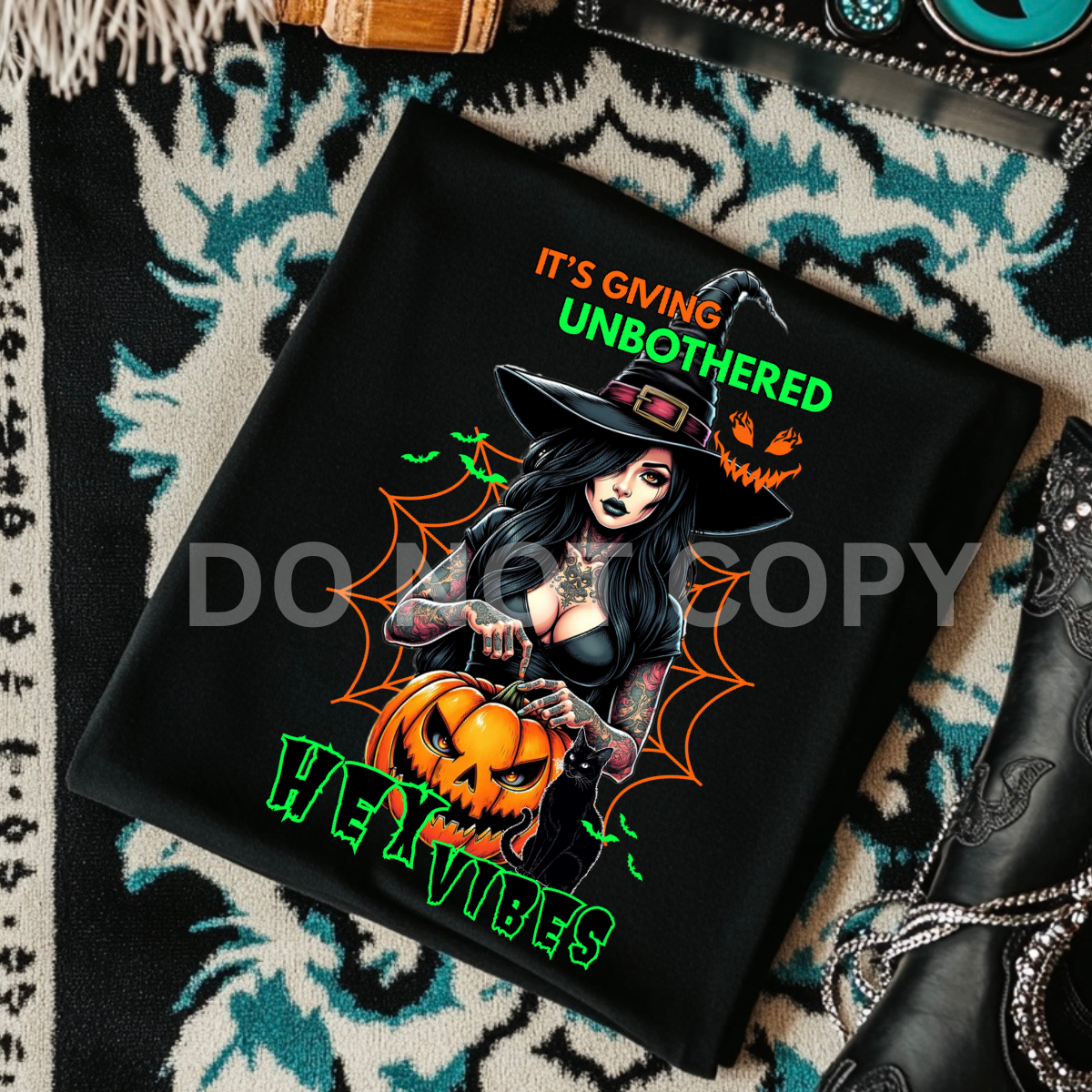 *EXCLUSIVE*It's Giving Unbothered Hex Vibes Black Mineral Wash TShirt, Black Rocker Tank, Sweatshirt, Hoodie, or Zip Up Hoodie