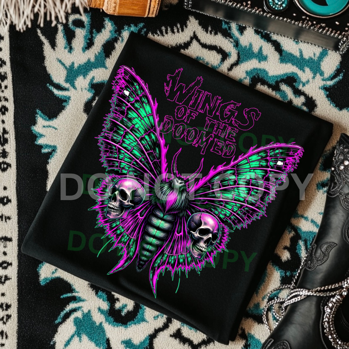 *EXCLUSIVE*WINGS OF THE DOOMED - Black Mineral Wash TShirt, Black Rocker Tank, Sweatshirt, Hoodie, or Zip Up Hoodie