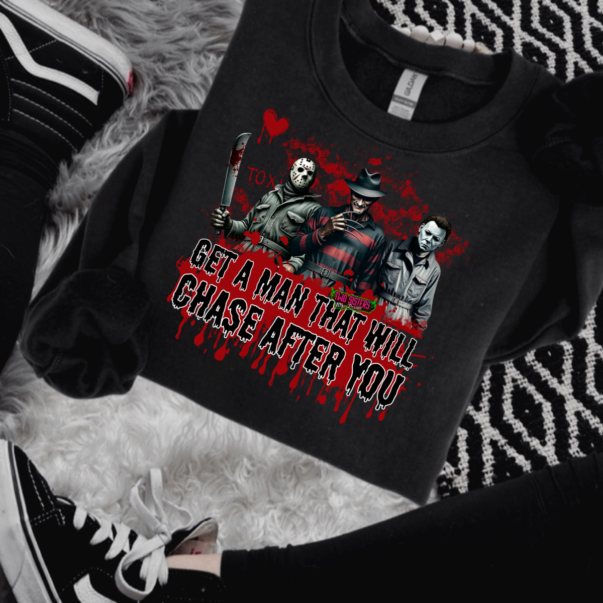 *EXCLUSIVE*GET A MAN WHO WILL CHASE AFTER YOU Black Mineral Wash TShirt, Black Rocker Tank, Sweatshirt, Hoodie, or Zip Up Hoodie