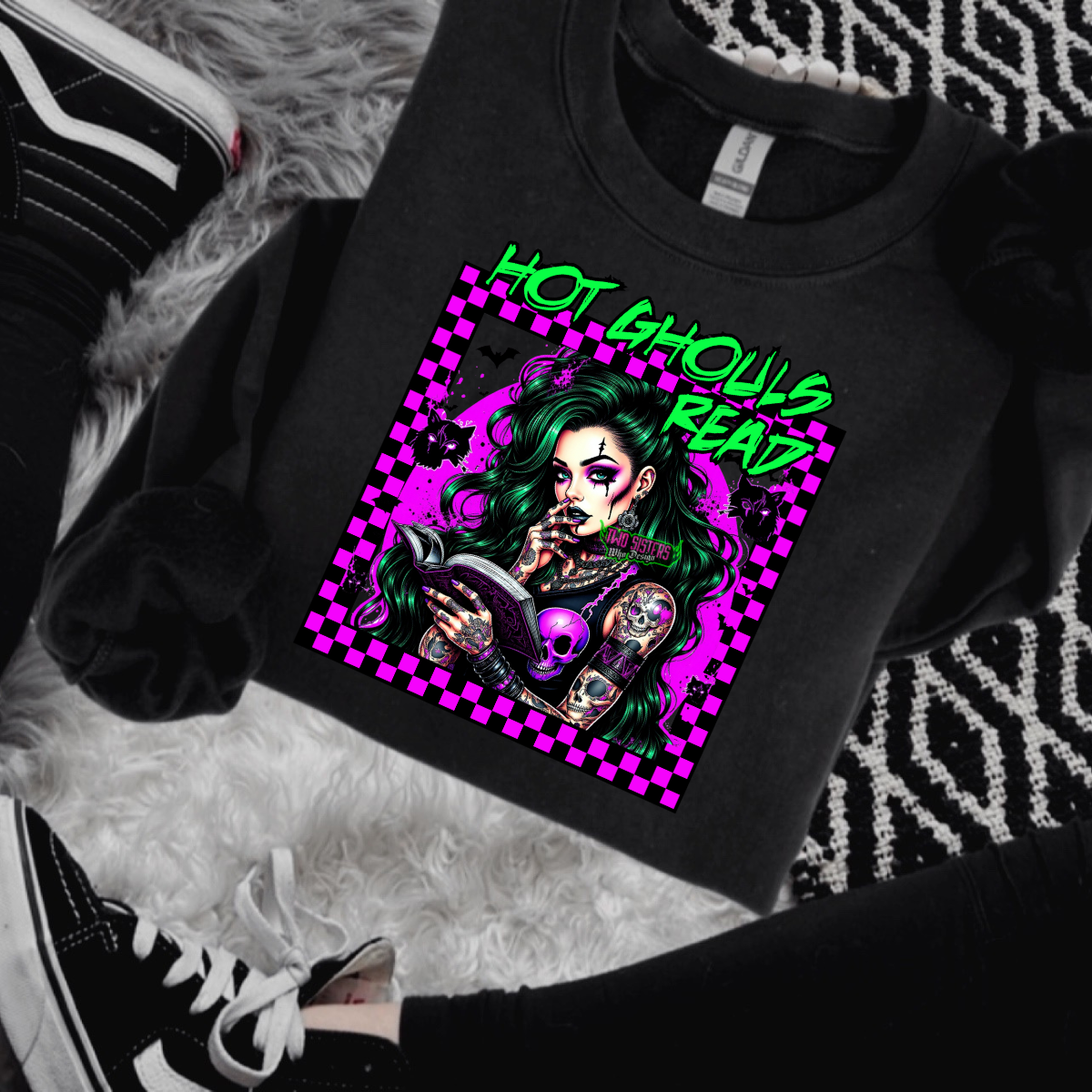 *EXCLUSIVE*HOT GHOULS READ Black Mineral Wash TShirt, Black Rocker Tank, Sweatshirt, Hoodie, or Zip Up Hoodie