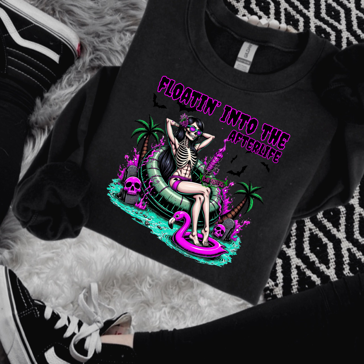 *EXCLUSIVE*FLOATIN INTO THE AFTERLIFE Black Mineral Wash TShirt, Black Rocker Tank, Sweatshirt, Hoodie, or Zip Up Hoodie