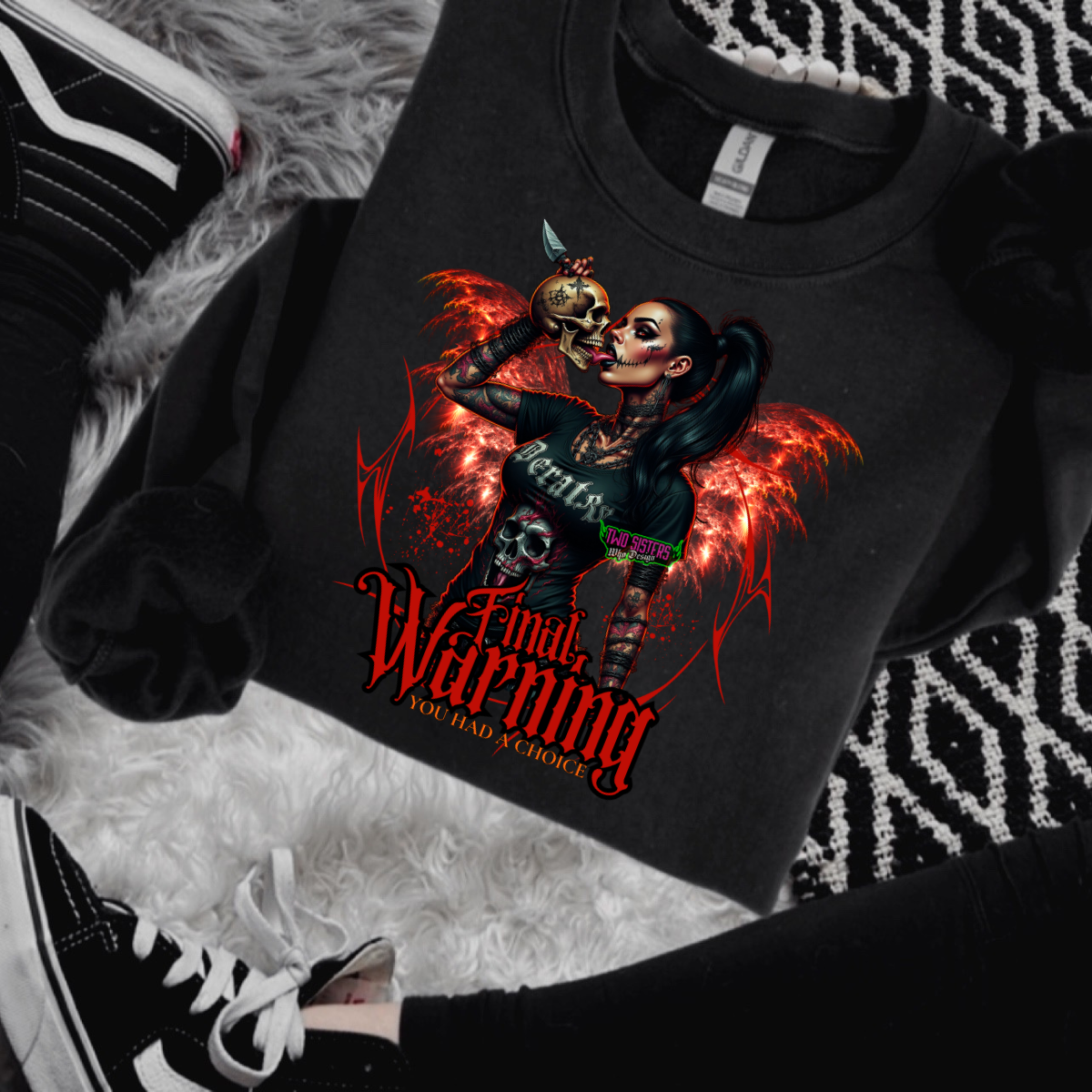 *EXCLUSIVE*FINAL WARNING YOU HAD A CHOICE Black Mineral Wash TShirt, Black Rocker Tank, Sweatshirt, Hoodie, or Zip Up Hoodie