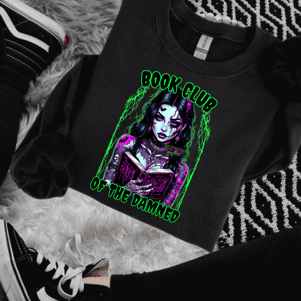*EXCLUSIVE*BOOK CLUB OF THE DAMNED Black Mineral Wash TShirt, Black Rocker Tank, Sweatshirt, Hoodie, or Zip Up Hoodie