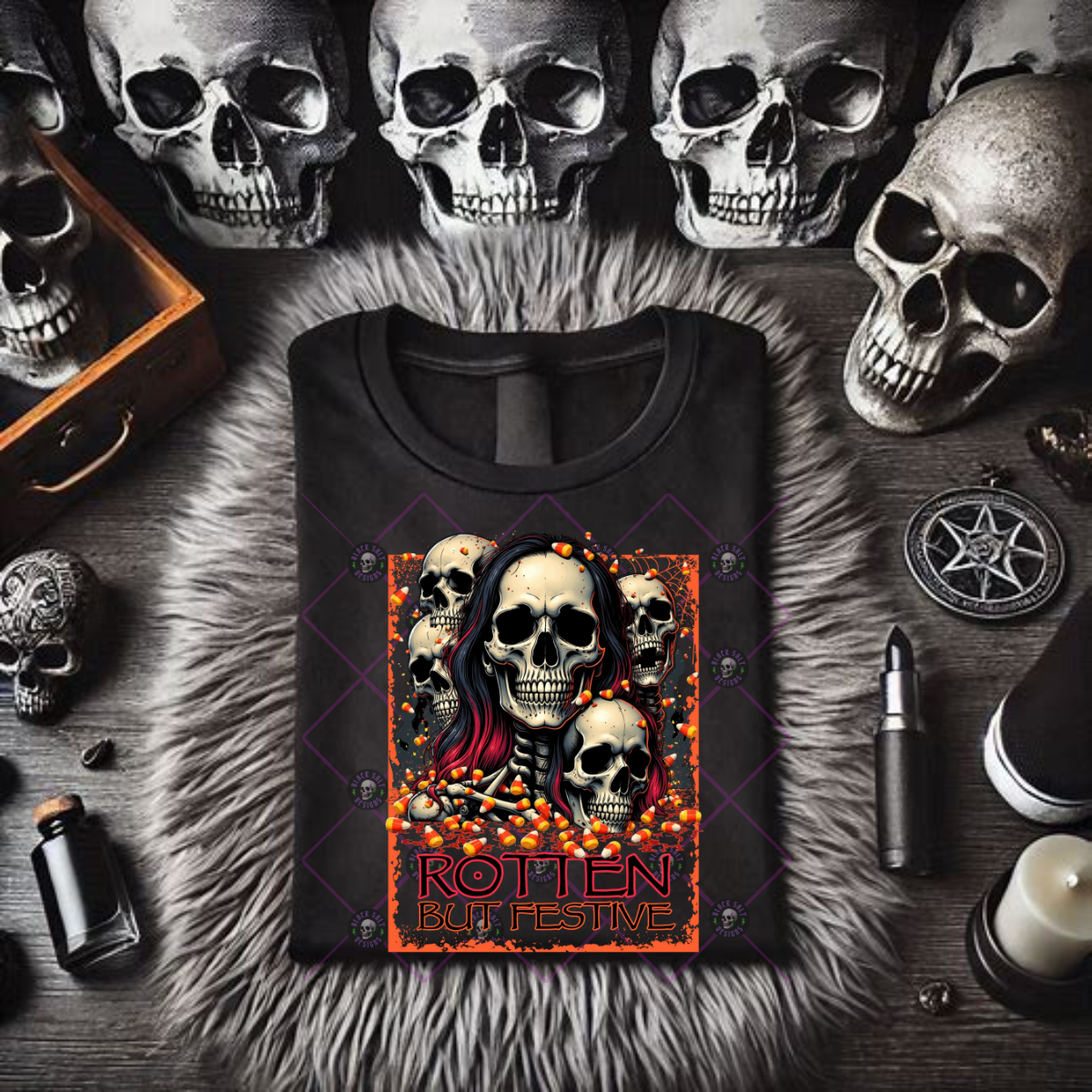 ROTTEN BUT FESTIVE Black TShirt, Sweatshirt or Hoodie