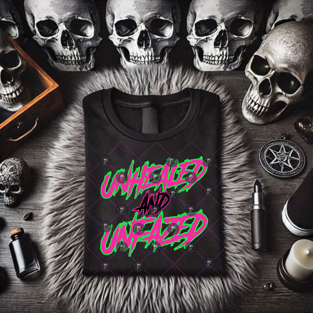 UNHEALED AND UNFAZED BLACK TSHIRT, Sweatshirt or Hoodie