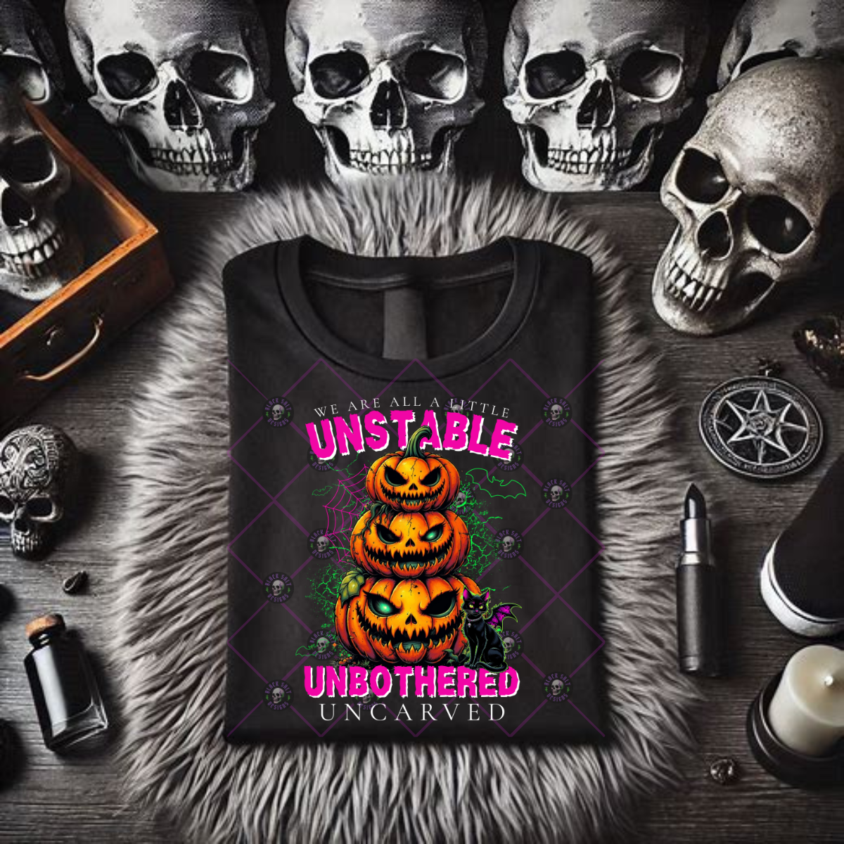 UNSTABLE UNBOTHERED UNCARVED Black TShirt, Sweatshirt or Hoodie