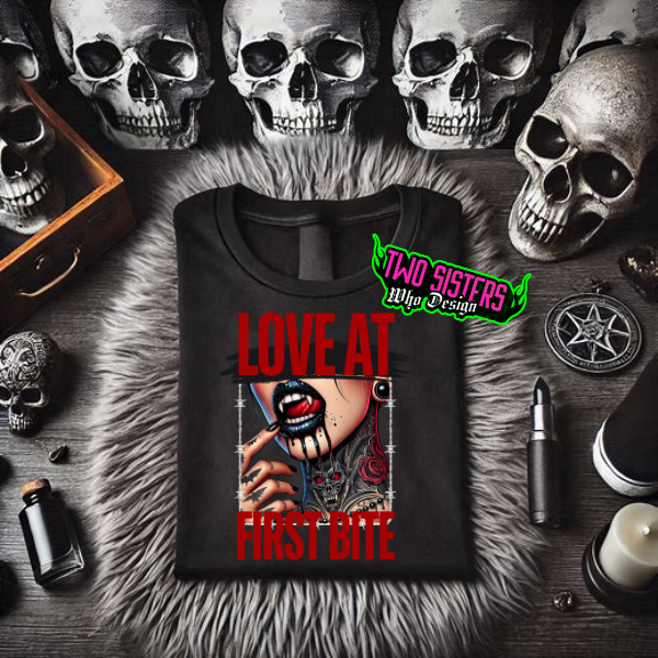 ***EXCLUSIVE***Love at First Bite: Black Sweatshirt or Black TShirt