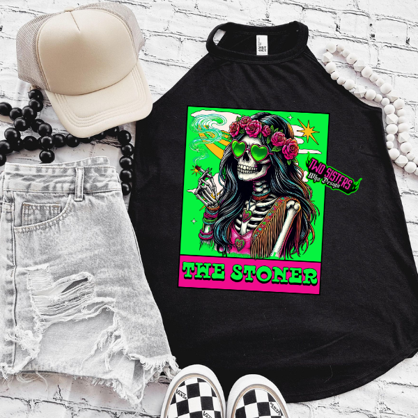 The Stoner - Tarot 4.20 - CC Neon Pink or Black Mineral Wash or Black Rocker Tank, TShirt, Sweatshirt, Hoodie, or Zip Up Hoodie