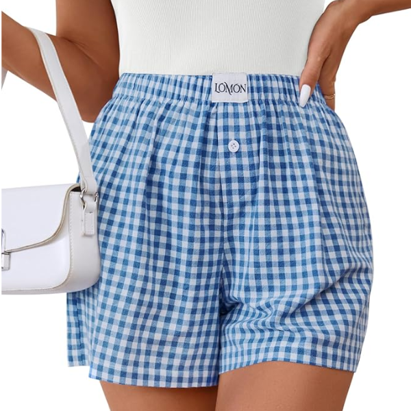 "Growth is Growth, We All Grow At Our Own Pace" Light Blue Spaghetti Strap Tank Top + Blue Gingham Plaid Shorts - Matching Set - Add Notes For Different Size Top & Bottom